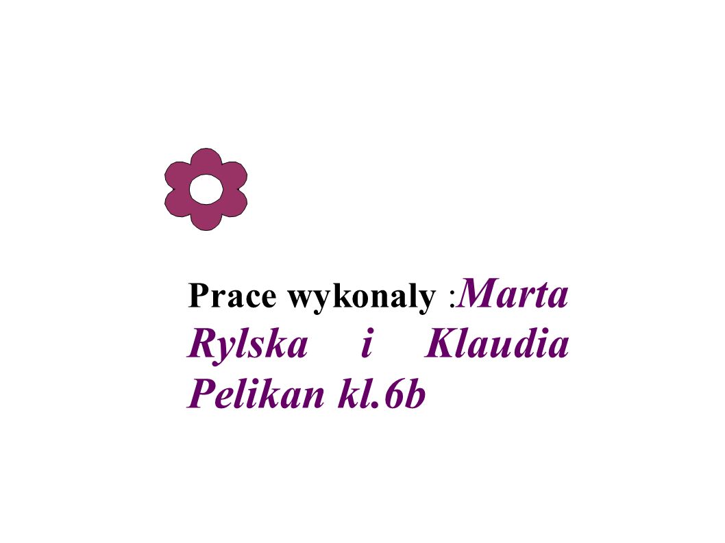 Prace wykonaly :Marta Rylska i Klaudia Pelikan kl.6b