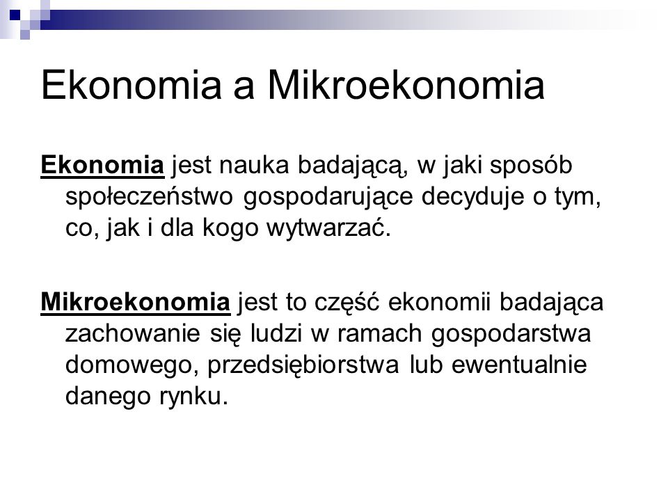 Ekonomia a Mikroekonomia
