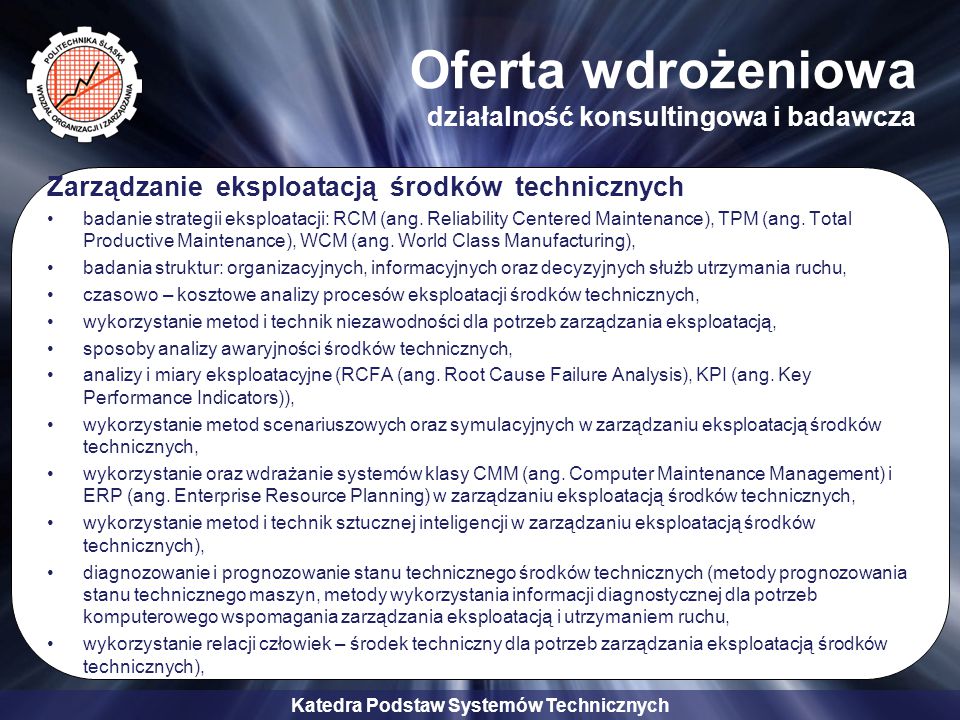Politechnika Śląska W Gliwicach Wydział Organizacji I Zarządzania Katedra Podstaw Systemów 0878