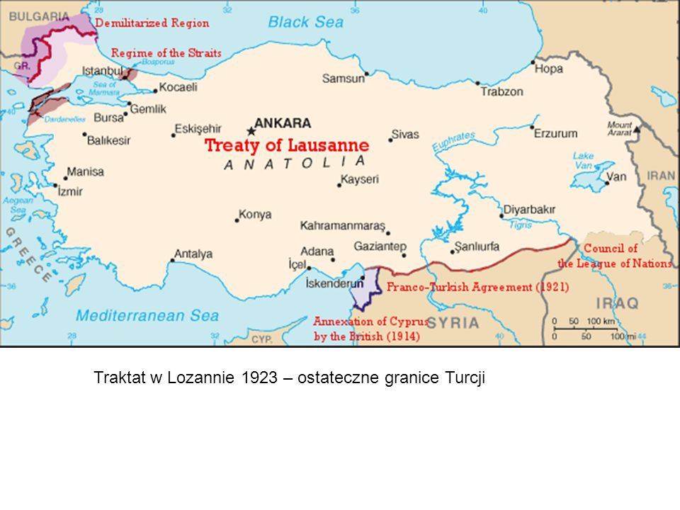 Traktat w Lozannie 1923 – ostateczne granice Turcji