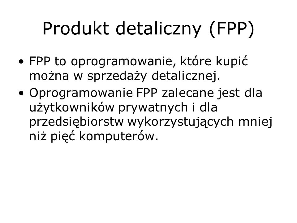Produkt detaliczny (FPP)