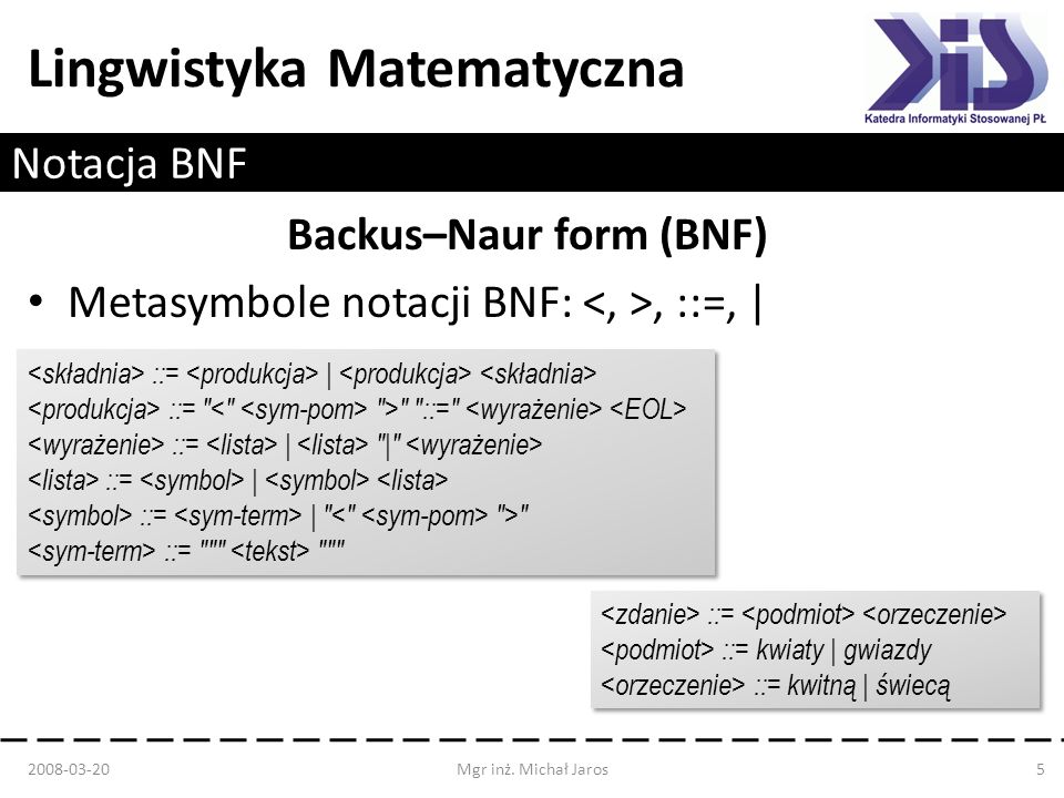 Backus–Naur form (BNF)