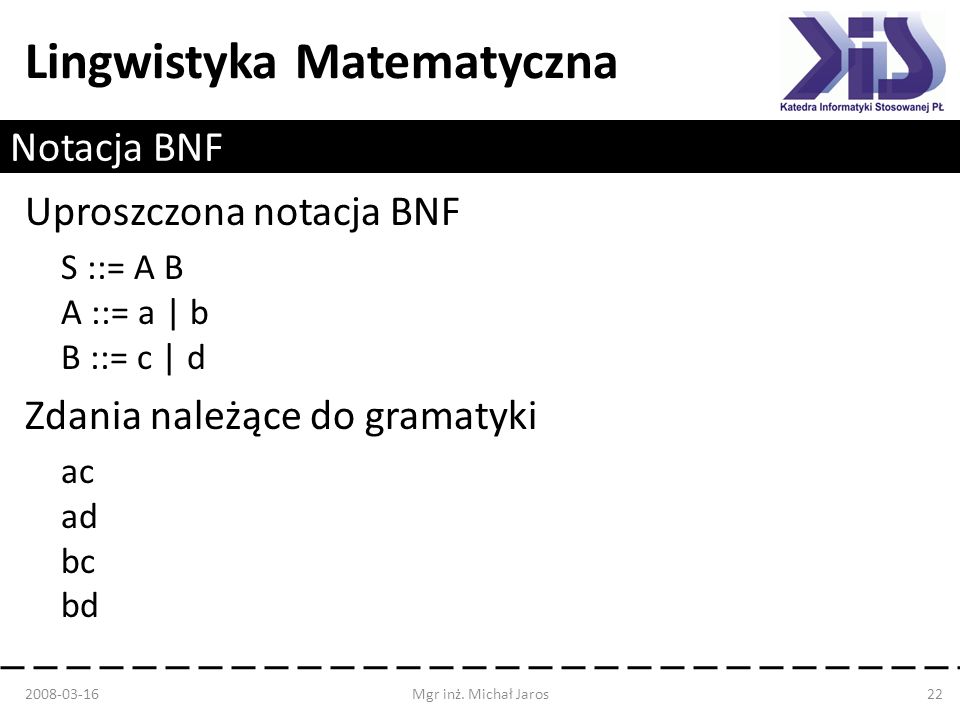Uproszczona notacja BNF