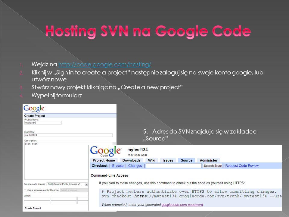 Hosting SVN na Google Code
