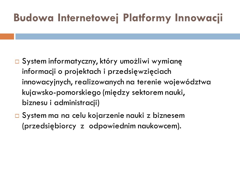 Budowa Internetowej Platformy Innowacji