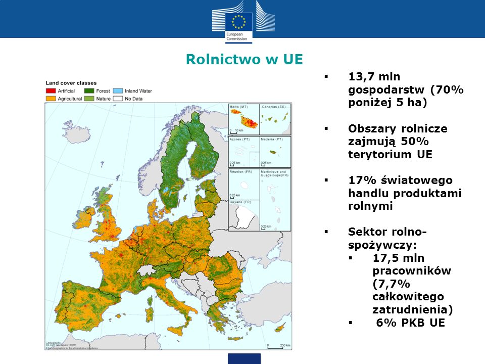 Rolnictwo w UE 13,7 mln gospodarstw (70% poniżej 5 ha)