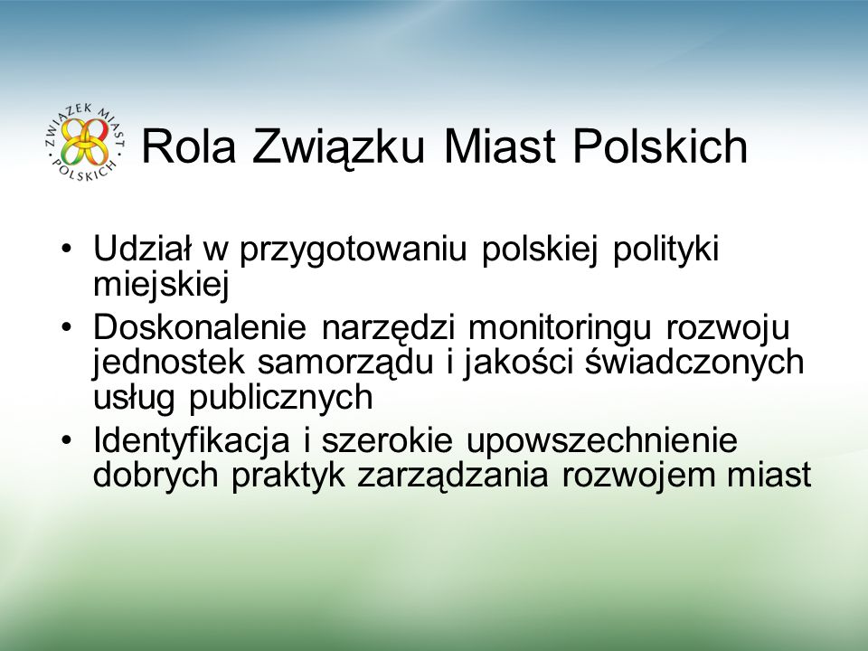Rola Związku Miast Polskich