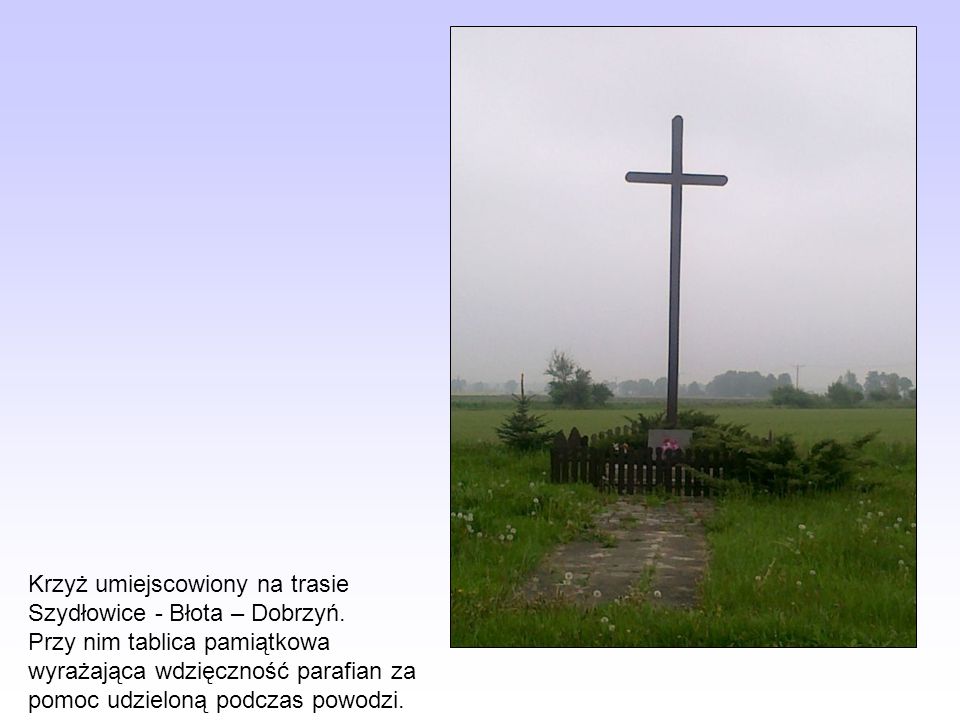 Krzyż umiejscowiony na trasie Szydłowice - Błota – Dobrzyń