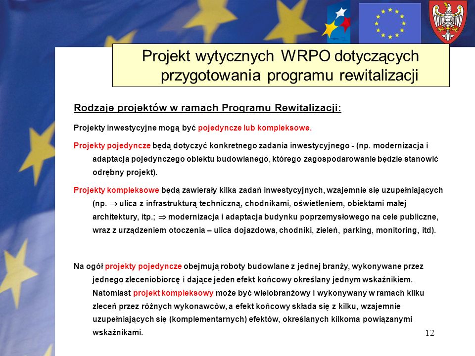 Projekt wytycznych WRPO dotyczących przygotowania programu rewitalizacji