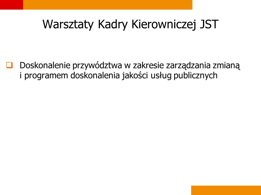 Warsztaty Kadry Kierowniczej JST