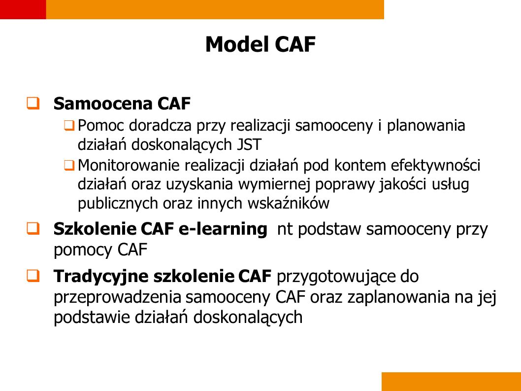 Model CAF Samoocena CAF