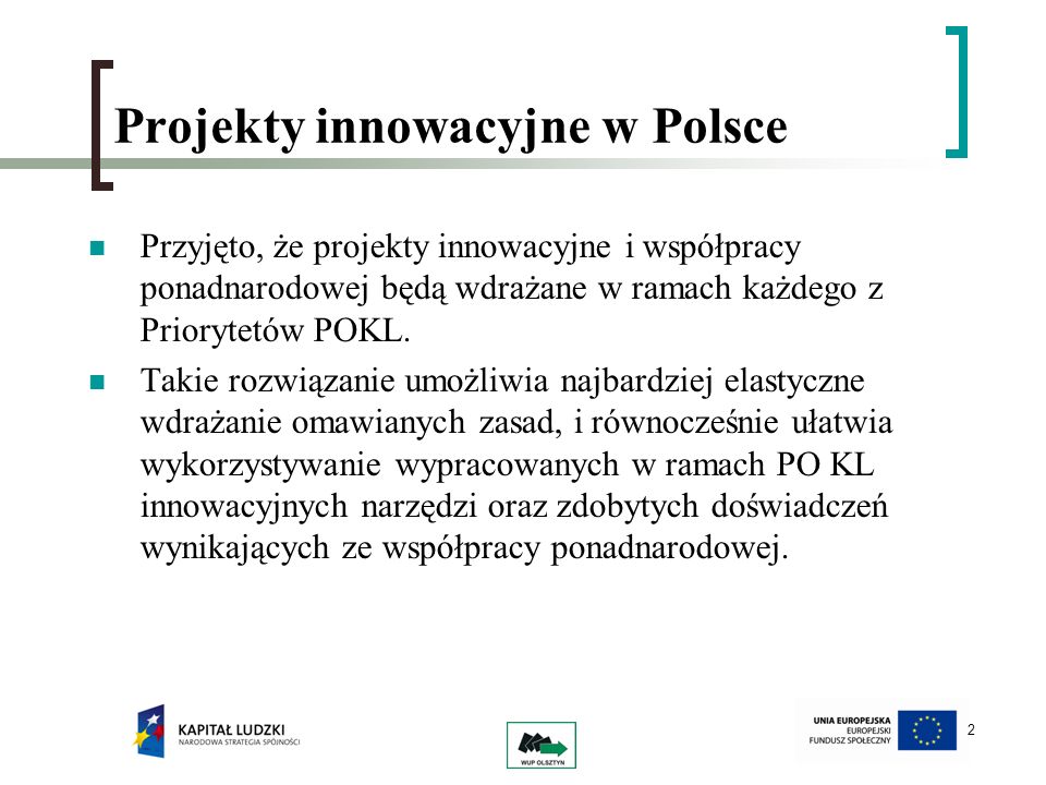 Projekty innowacyjne w Polsce