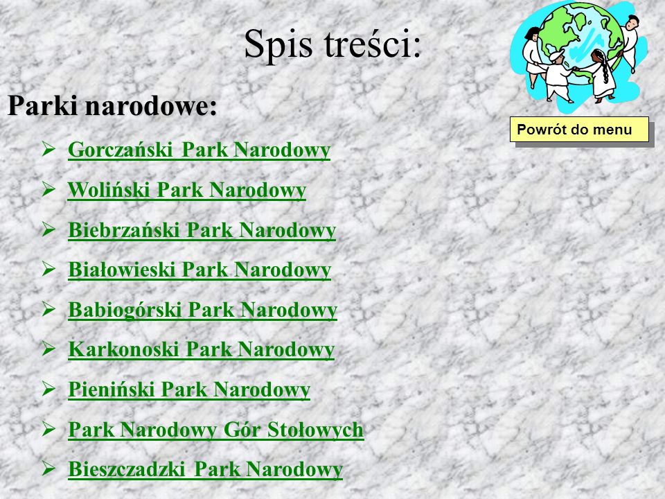 Spis treści: Parki narodowe: Gorczański Park Narodowy