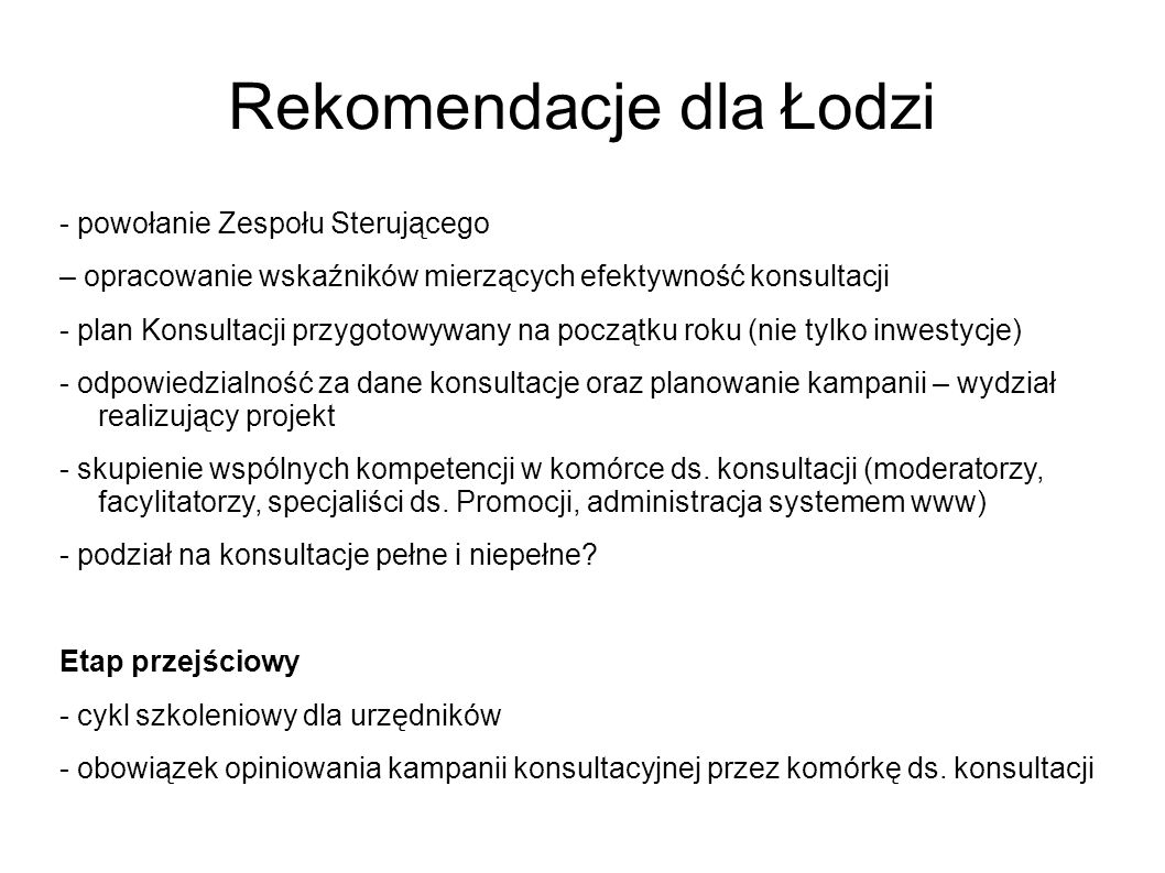 Rekomendacje dla Łodzi