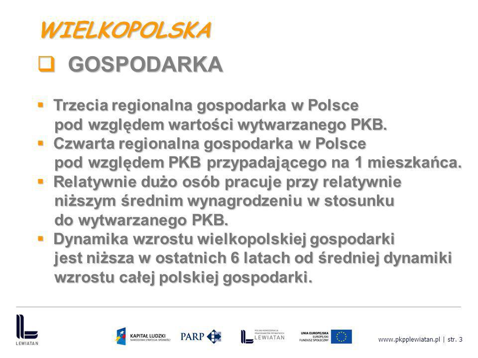 WIELKOPOLSKA GOSPODARKA Trzecia regionalna gospodarka w Polsce