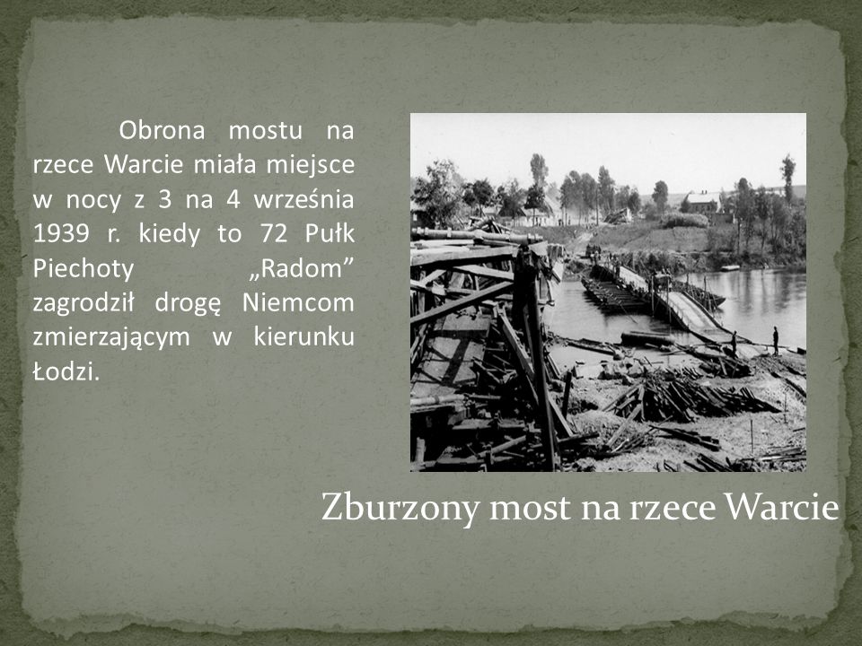 Zburzony most na rzece Warcie