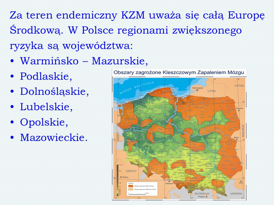 Za teren endemiczny KZM uważa się całą Europę