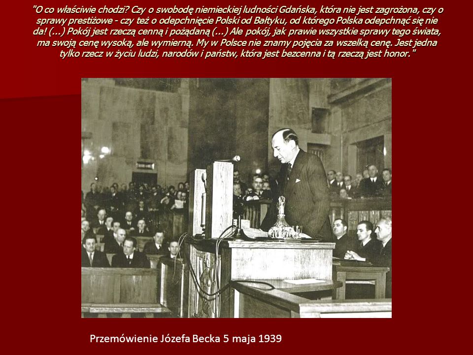 Przemówienie Józefa Becka 5 maja 1939