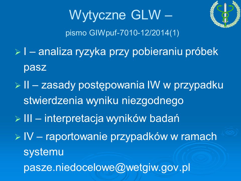 Wytyczne GLW – pismo GIWpuf /2014(1)