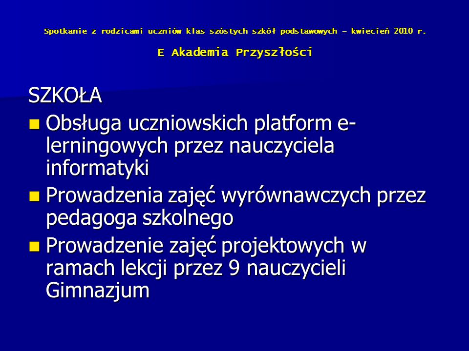 Zespół Szkół W Barwicach Liceum Ogólnokształcące Gimnazjum Spotkanie Z ...