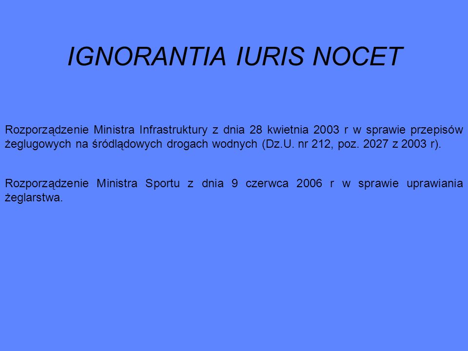 IGNORANTIA IURIS NOCET
