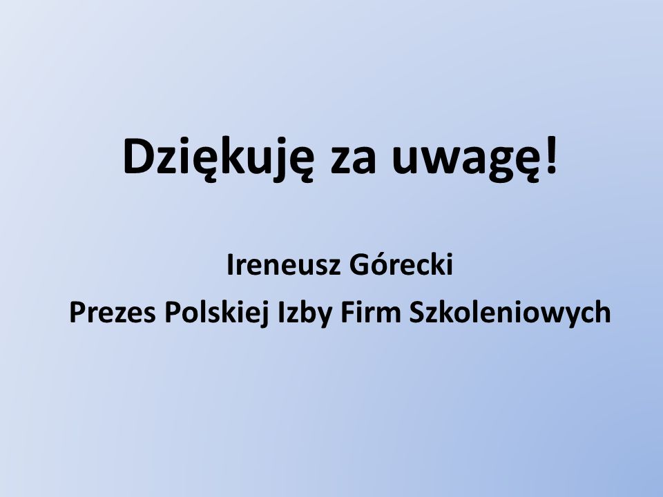 Prezes Polskiej Izby Firm Szkoleniowych
