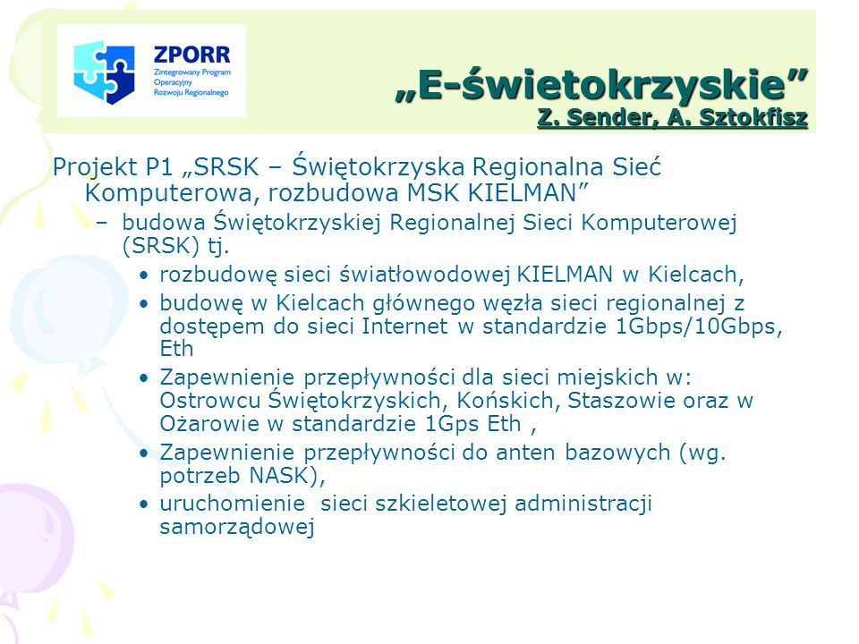 „E-świetokrzyskie Z. Sender, A. Sztokfisz