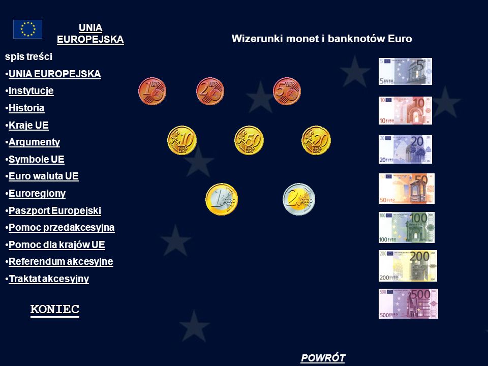 Wizerunki monet i banknotów Euro