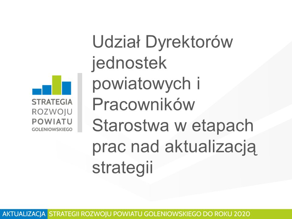 Udział Dyrektorów jednostek powiatowych i Pracowników Starostwa w etapach prac nad aktualizacją strategii
