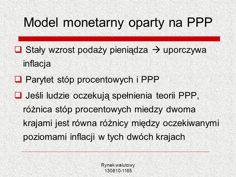 Model monetarny oparty na PPP