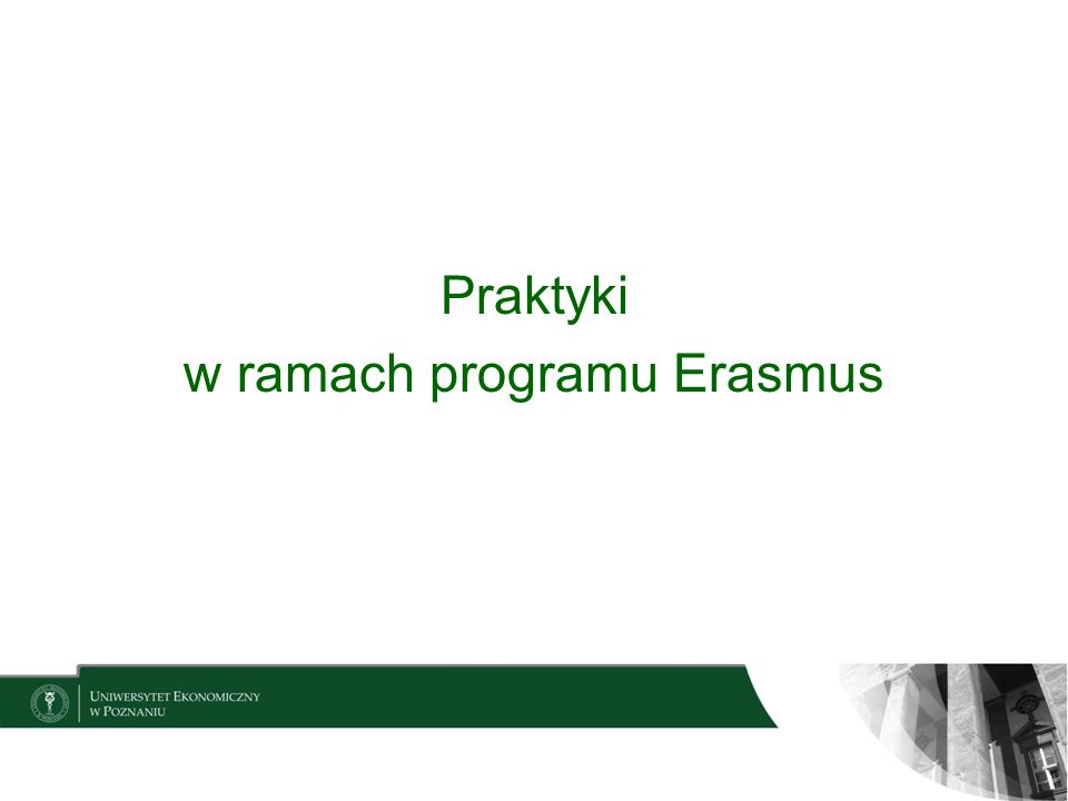w ramach programu Erasmus