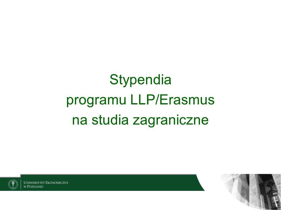 Stypendia programu LLP/Erasmus na studia zagraniczne