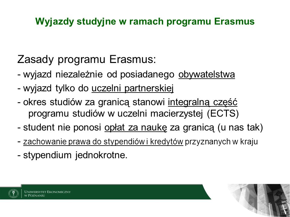 Wyjazdy studyjne w ramach programu Erasmus