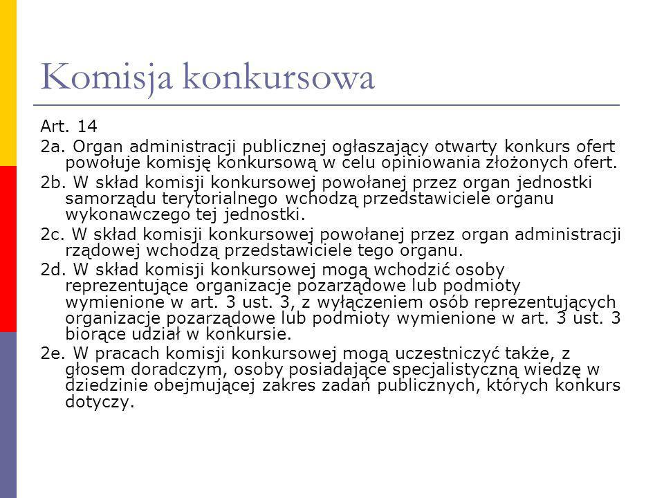 Komisja konkursowa Art. 14