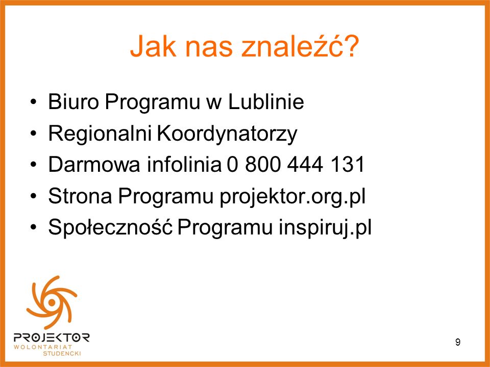 Jak nas znaleźć Biuro Programu w Lublinie Regionalni Koordynatorzy