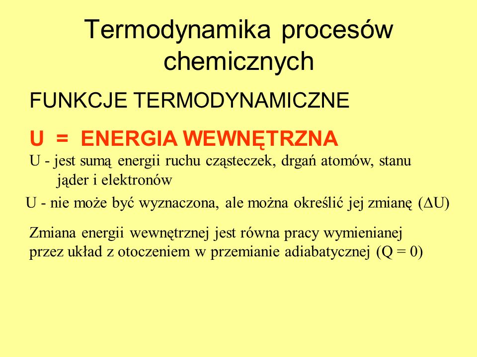 Termodynamika procesów chemicznych