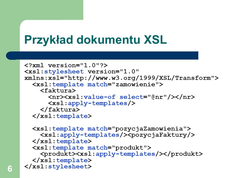 Przykład dokumentu XSL