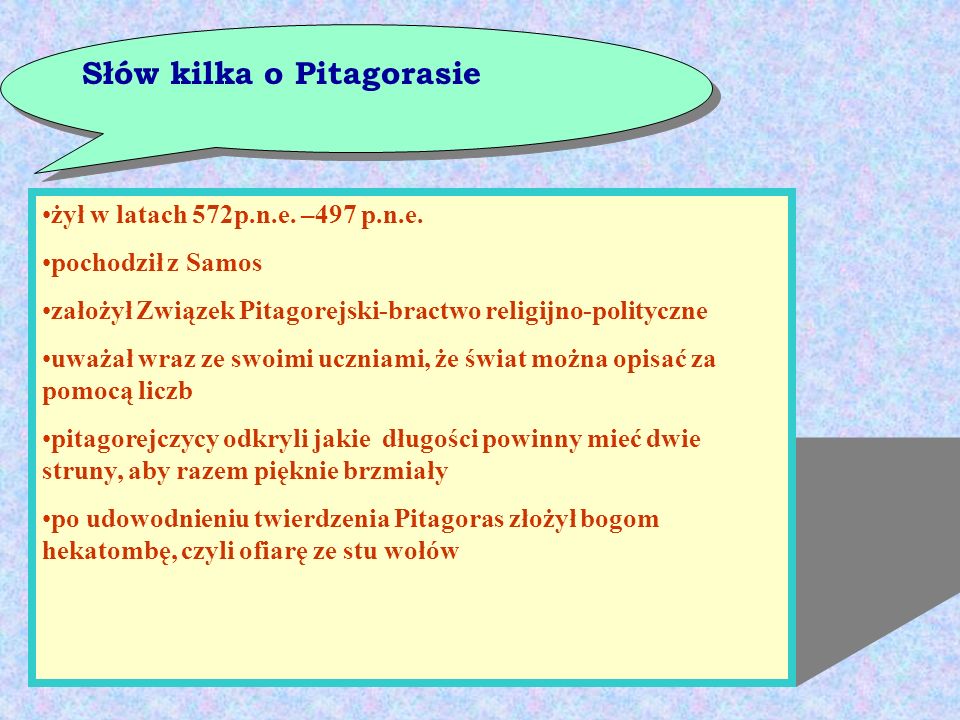 Słów kilka o Pitagorasie