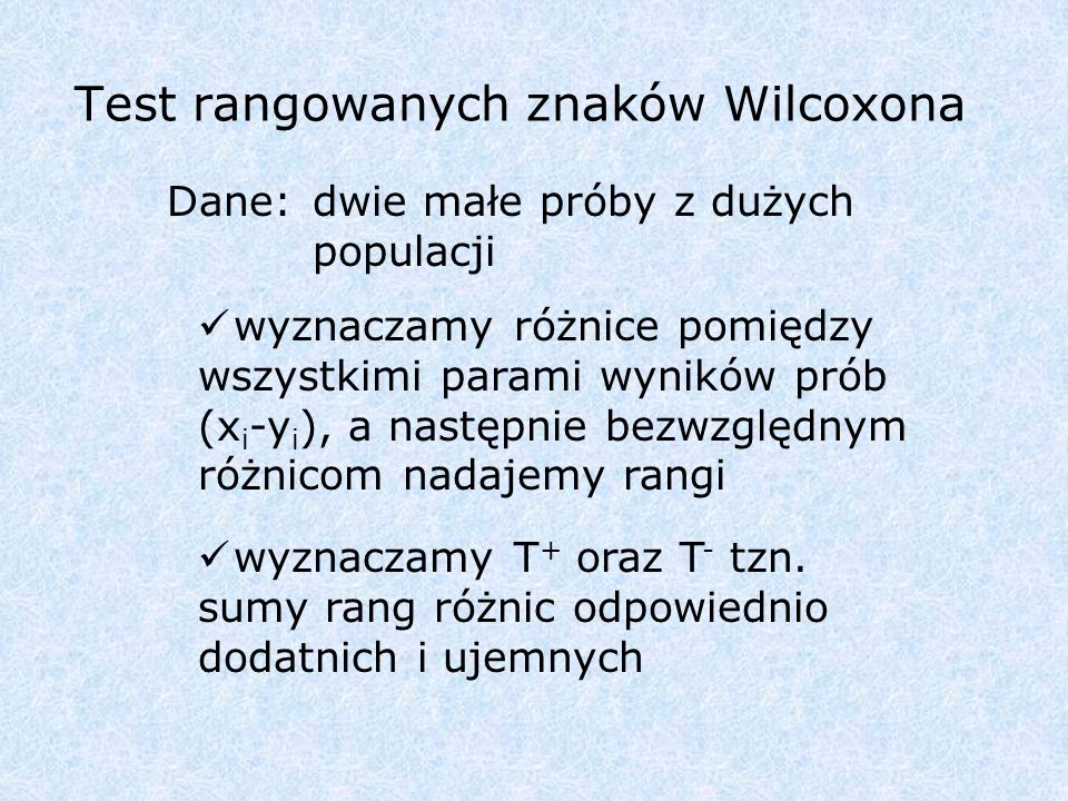 Test rangowanych znaków Wilcoxona