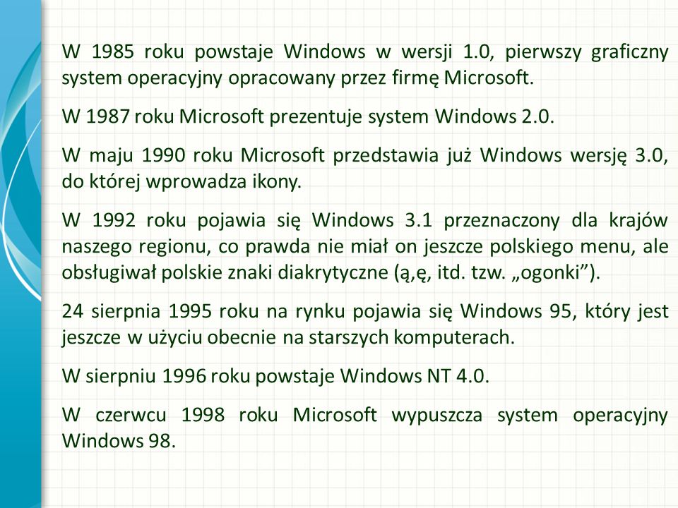 W 1985 roku powstaje Windows w wersji 1