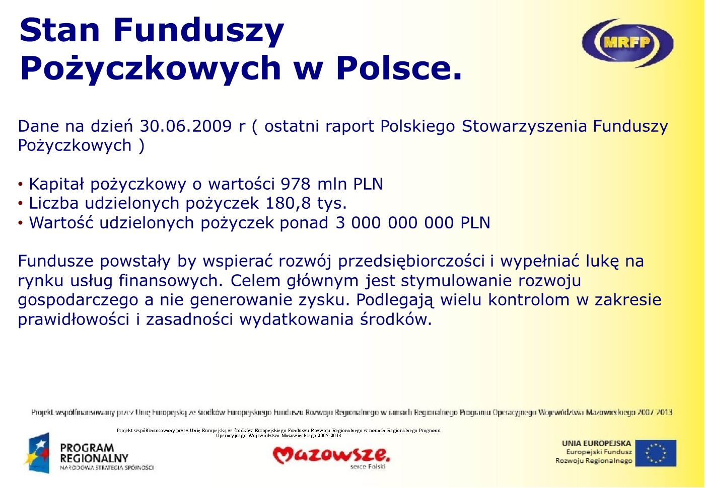 Stan Funduszy Pożyczkowych w Polsce.