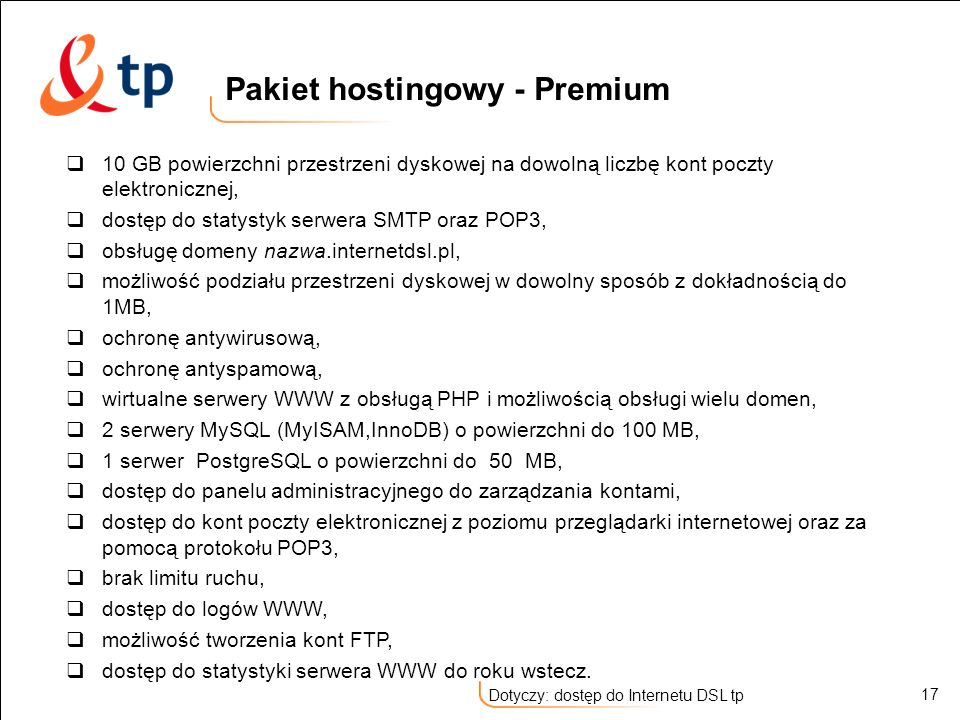 Pakiet hostingowy - Premium