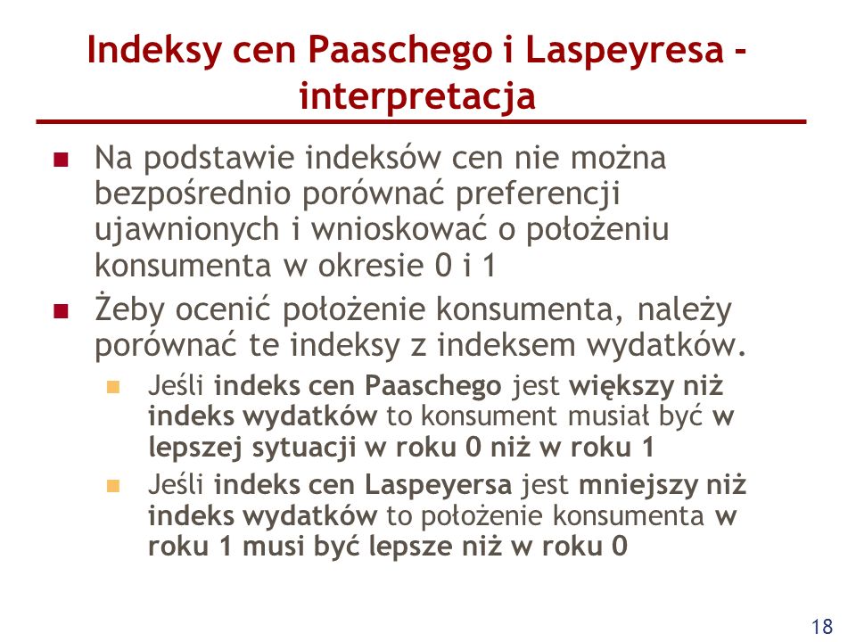 Indeksy cen Paaschego i Laspeyresa - interpretacja