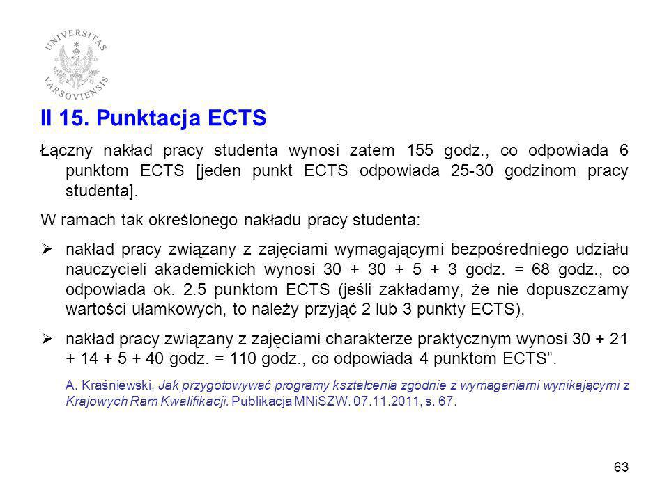 II 15. Punktacja ECTS