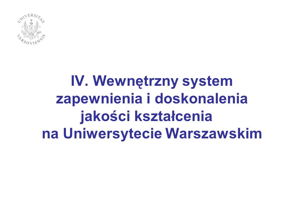 jakości kształcenia na Uniwersytecie Warszawskim