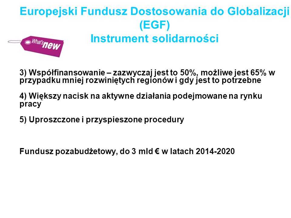 Europejski Fundusz Dostosowania do Globalizacji (EGF)
