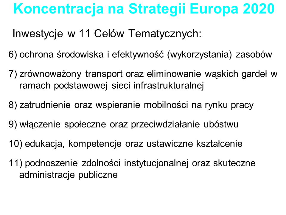 Koncentracja na Strategii Europa 2020