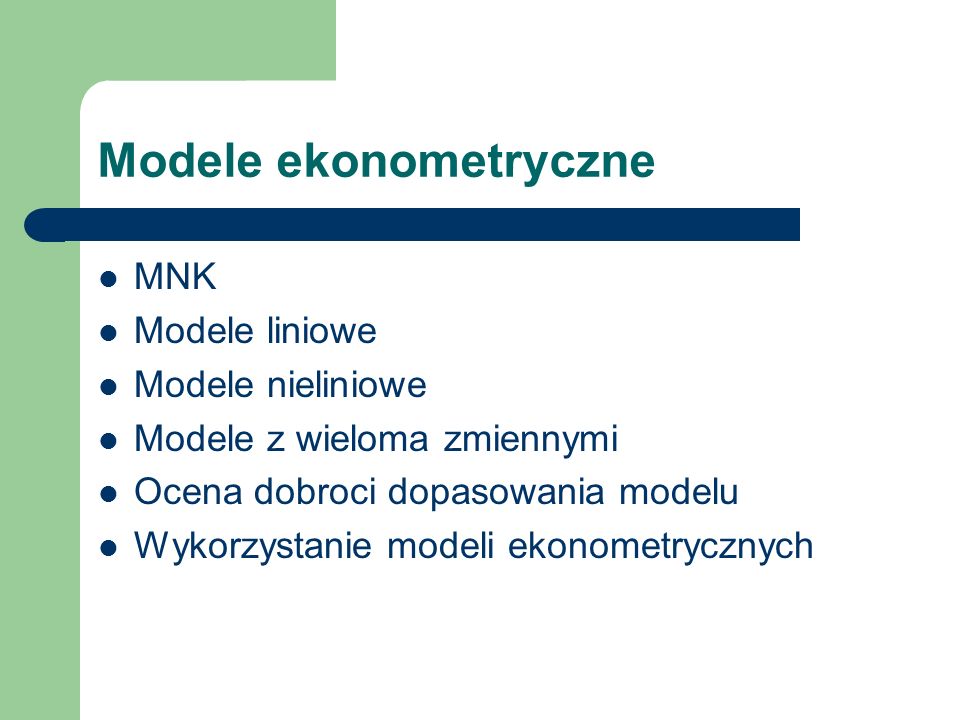 Modele ekonometryczne