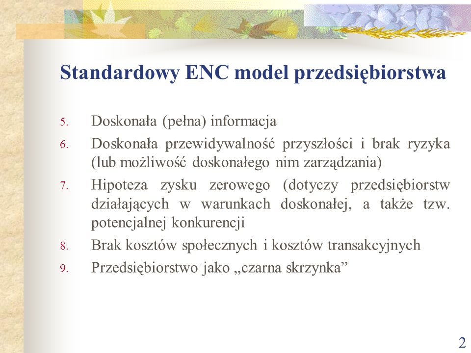 Standardowy ENC model przedsiębiorstwa