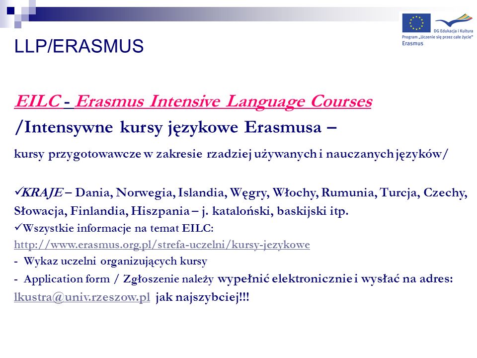 EILC - Erasmus Intensive Language Courses